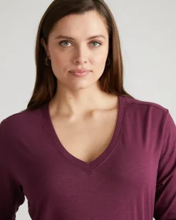 Universal Standard Light-As-Air Long Sleeve V Neck Tee