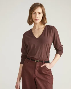 Universal Standard Light-As-Air Long Sleeve V Neck Tee