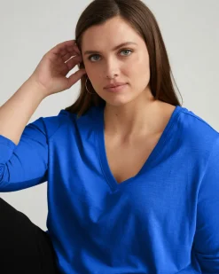 Universal Standard Light-As-Air Long Sleeve V Neck Tee