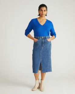 Universal Standard Light-As-Air Long Sleeve V Neck Tee