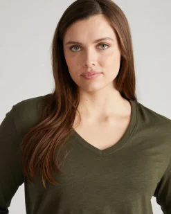 Universal Standard Light-As-Air Long Sleeve V Neck Tee