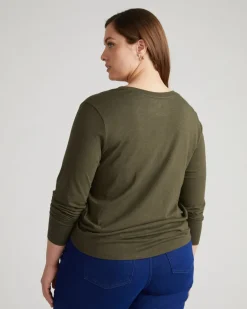 Universal Standard Light-As-Air Long Sleeve V Neck Tee
