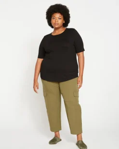 Universal Standard Lily Liquid Jersey Crew Neck Stovepipe Tee