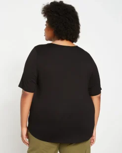 Universal Standard Lily Liquid Jersey Crew Neck Stovepipe Tee