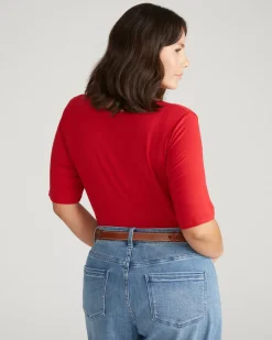 Universal Standard Lily Liquid Jersey V-Neck Stovepipe Tee