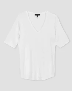 Universal Standard Lily Liquid Jersey V-Neck Stovepipe Tee