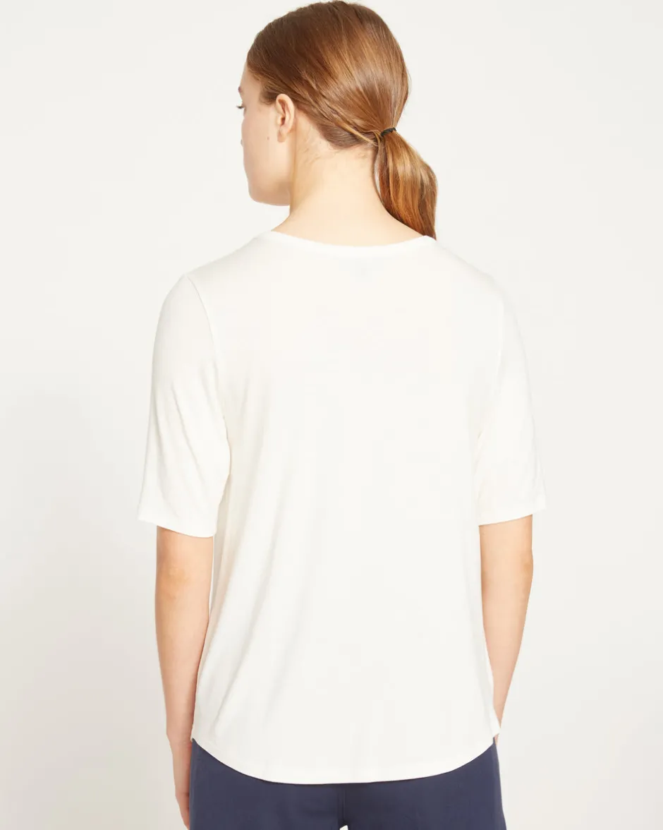 Universal Standard Lily Liquid Jersey V-Neck Stovepipe Tee