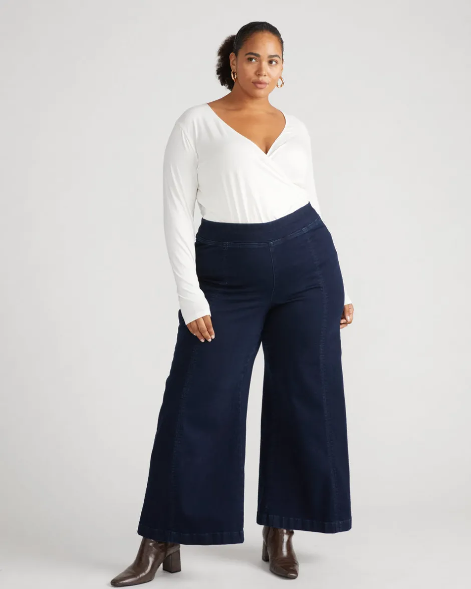 Universal Standard Liquid Jersey Two-Way Long Sleeve Cross Top