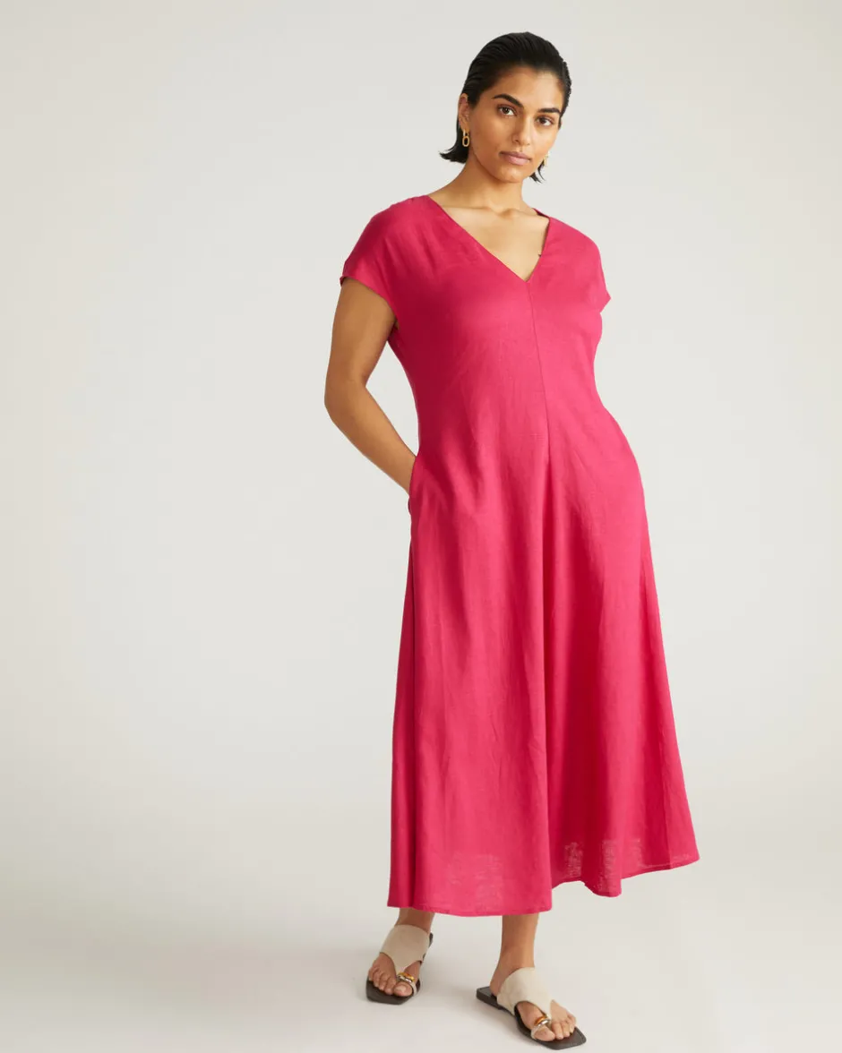 Universal Standard Louvre Bow Back Linen Dress