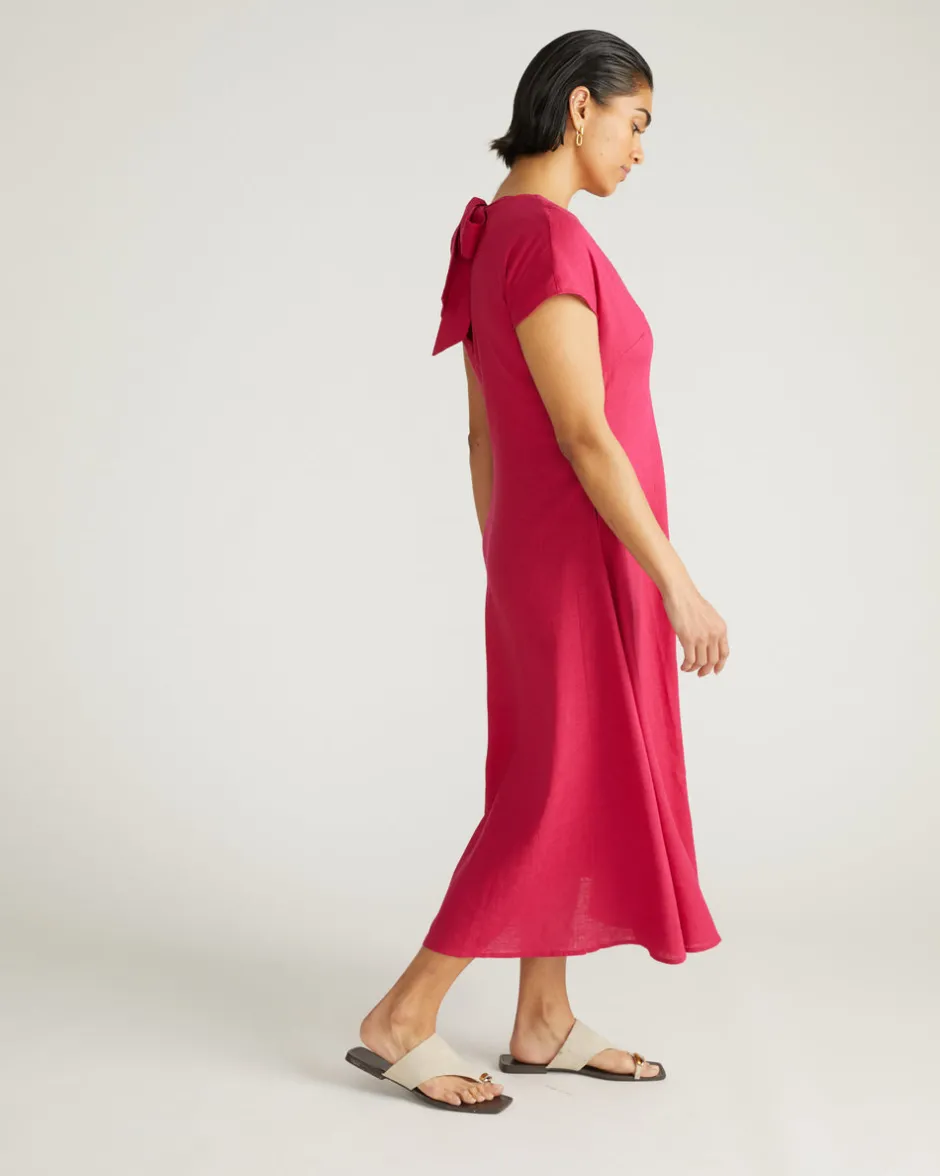 Universal Standard Louvre Bow Back Linen Dress