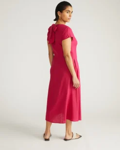 Universal Standard Louvre Bow Back Linen Dress