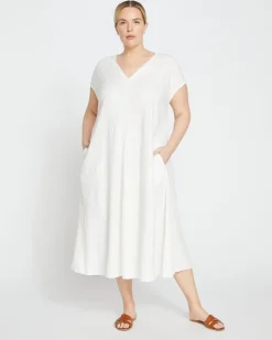 Universal Standard Louvre Bow Back Linen Dress