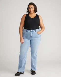 Universal Standard Mimi High Rise Split Hem Jeans 33 Inch