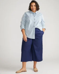 Universal Standard Minimalist Stretch Cotton Chambray Shirt