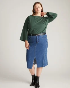Universal Standard Montauk Breton Stripe Bell Sleeve Top