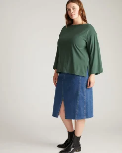Universal Standard Montauk Breton Stripe Bell Sleeve Top