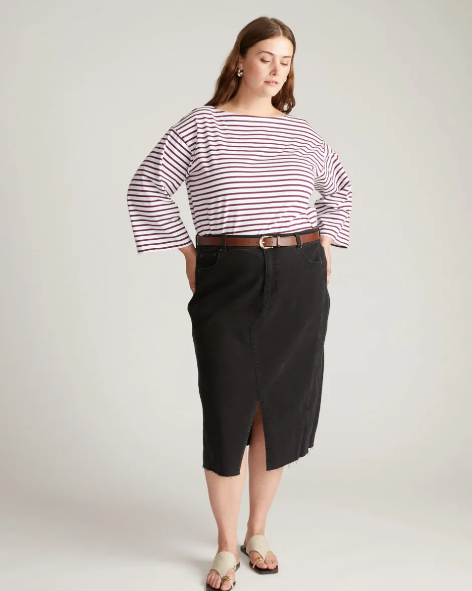 Universal Standard Montauk Breton Stripe Bell Sleeve Top