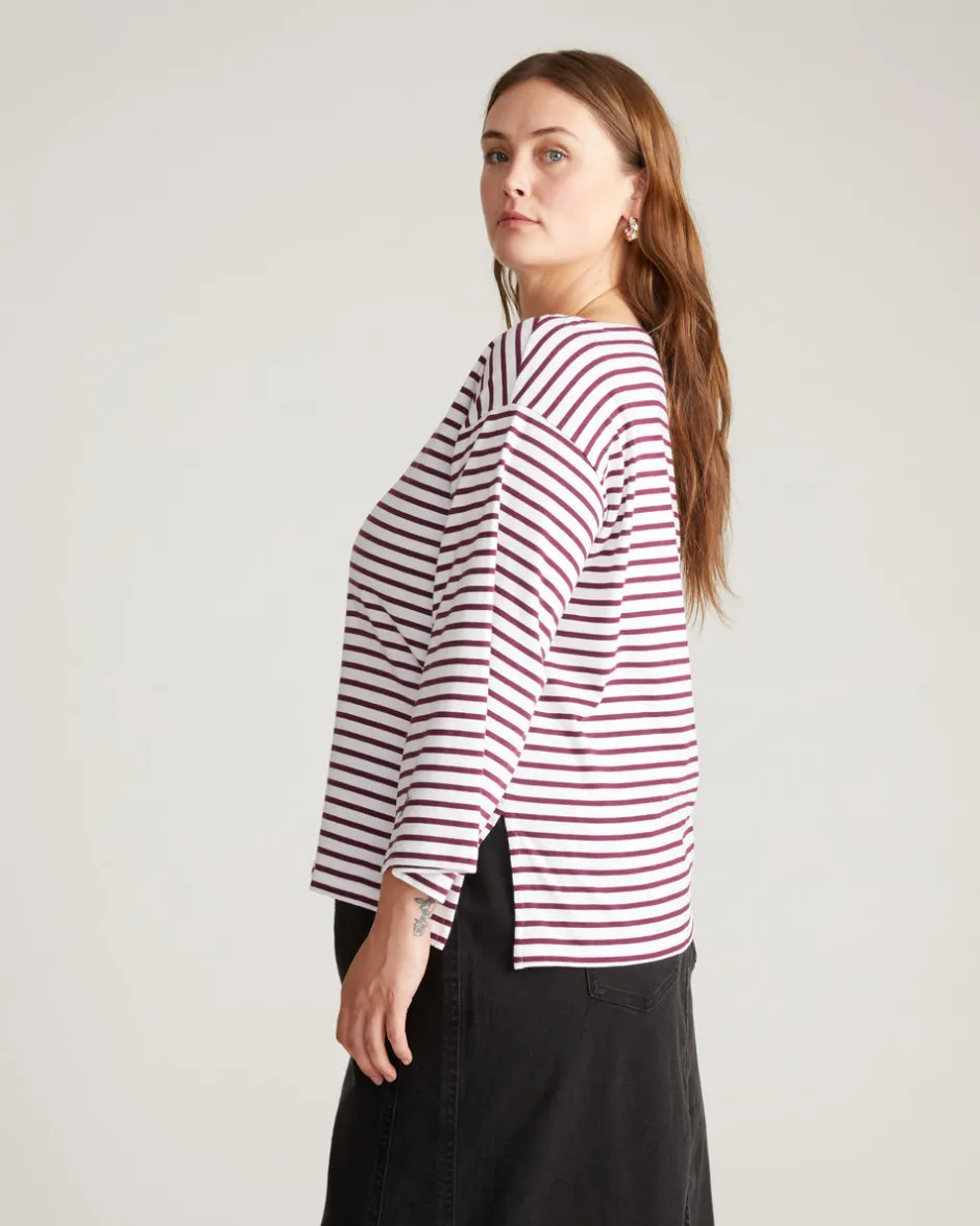 Universal Standard Montauk Breton Stripe Bell Sleeve Top