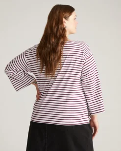 Universal Standard Montauk Breton Stripe Bell Sleeve Top