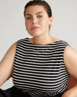 Universal Standard Noyack Breton Stripe Boatneck Tank