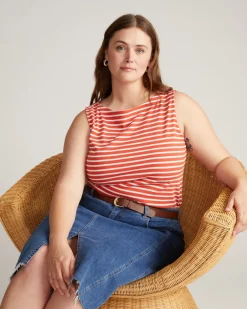 Universal Standard Noyack Breton Stripe Boatneck Tank