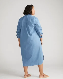 Universal Standard Odeon Stretch Cotton Chambray Shirtdress