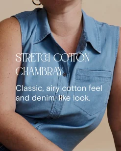 Universal Standard Odeon Stretch Cotton Chambray Shirtdress