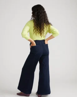 Universal Standard Olivia Pintuck Wide Leg Jeans