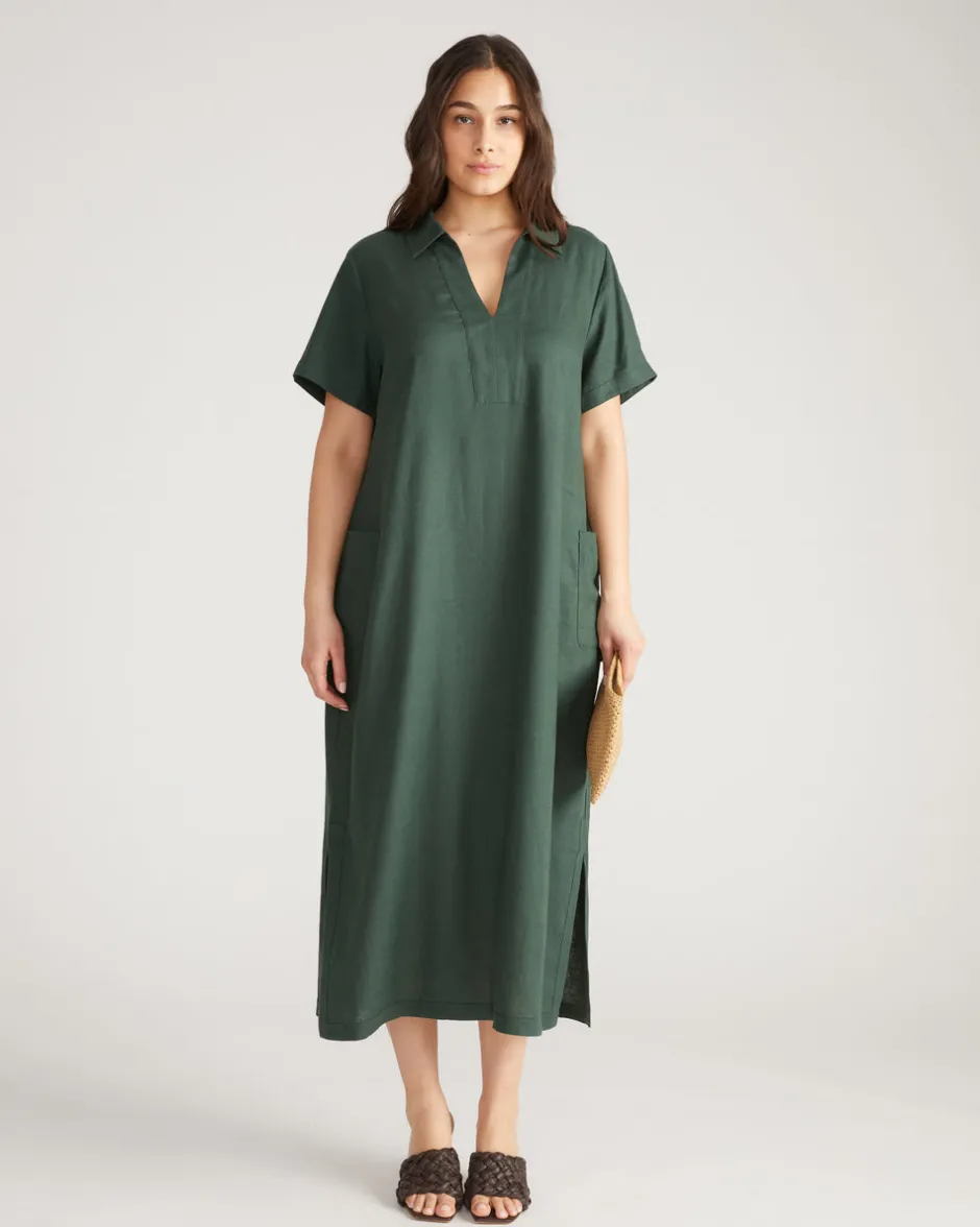 Universal Standard Padma Polo Neck Linen Dress