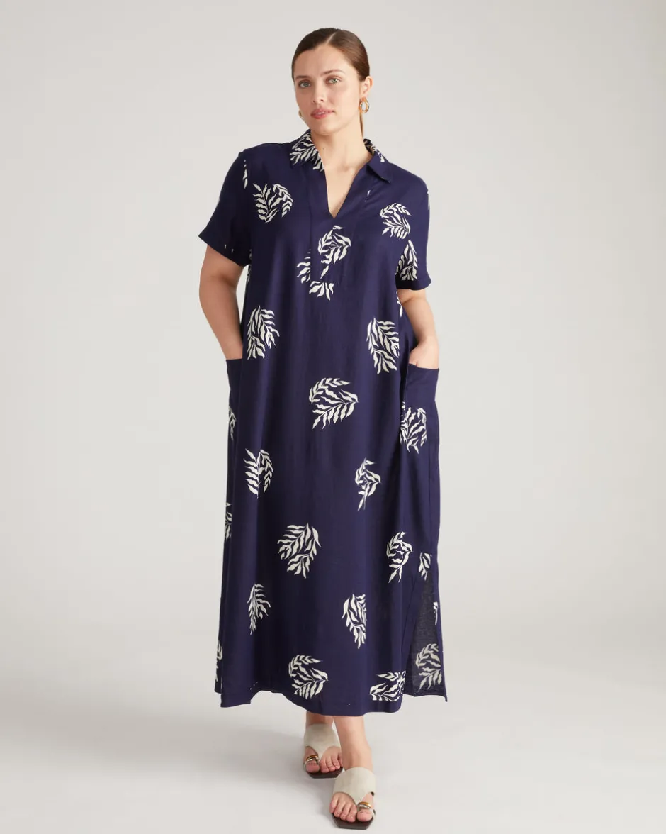 Universal Standard Padma Polo Neck Linen Dress