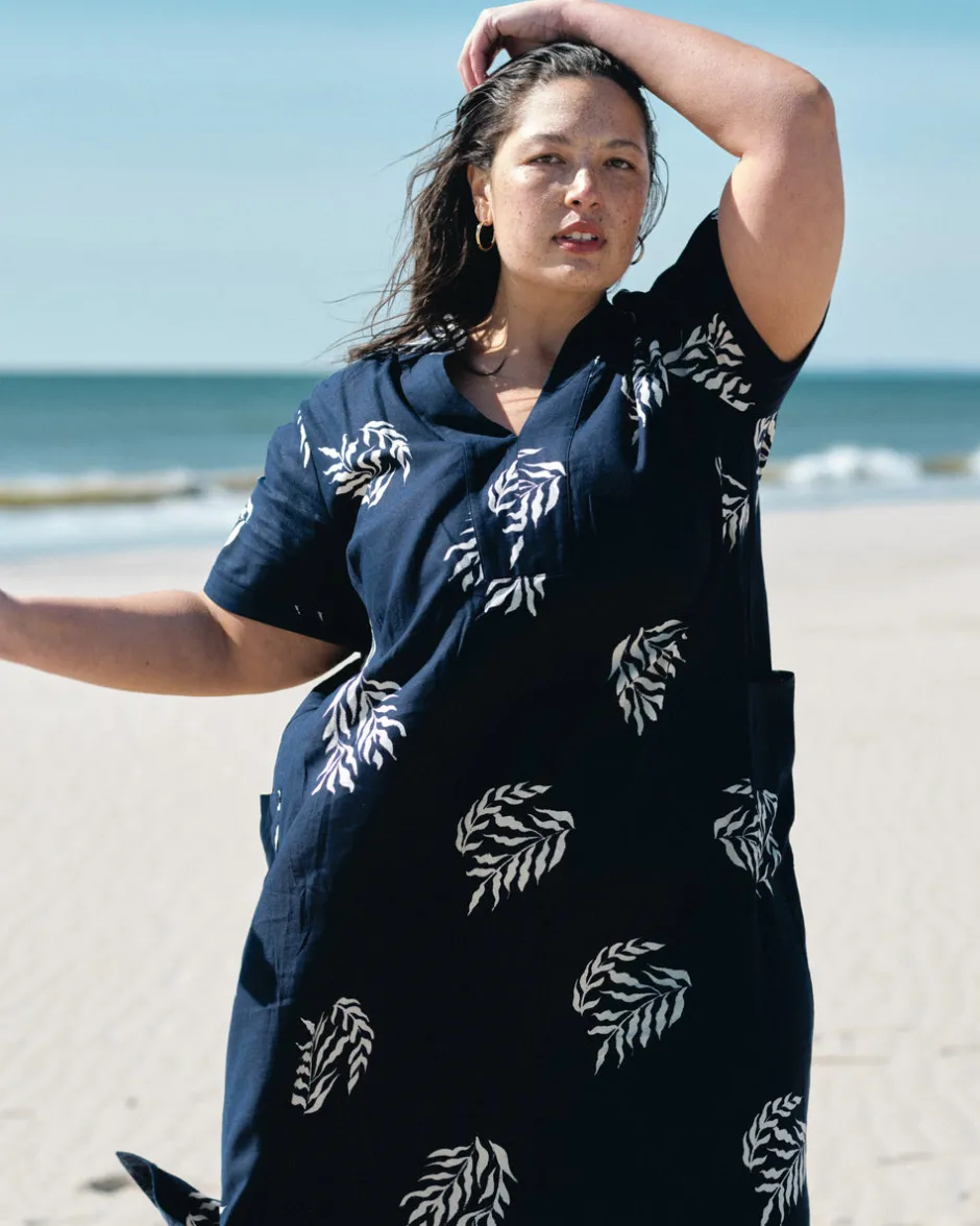 Universal Standard Padma Polo Neck Linen Dress