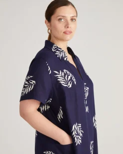 Universal Standard Padma Polo Neck Linen Dress
