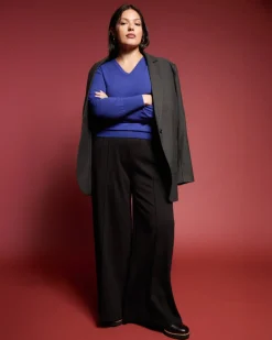 Universal Standard Pam Pintuck Wide Leg Ponte Pants