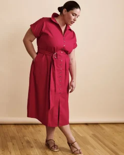 Universal Standard Sandy Stretch Poplin Shirtdress