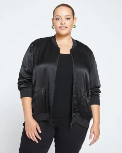 Universal Standard Satin Bomber Jacket