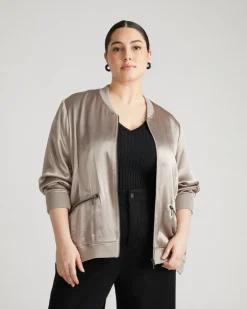 Universal Standard Satin Bomber Jacket