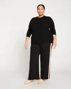 Universal Standard Stephanie Wide Leg Stripe Ponte Pants 30 Inch