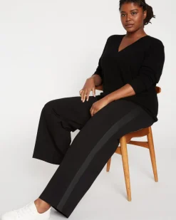 Universal Standard Stephanie Wide Leg Stripe Ponte Pants 30 Inch