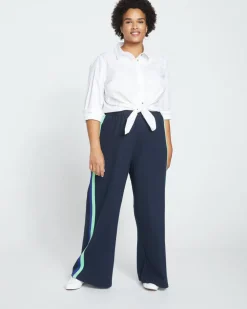 Universal Standard Stephanie Wide Leg Stripe Ponte Pants 30 Inch