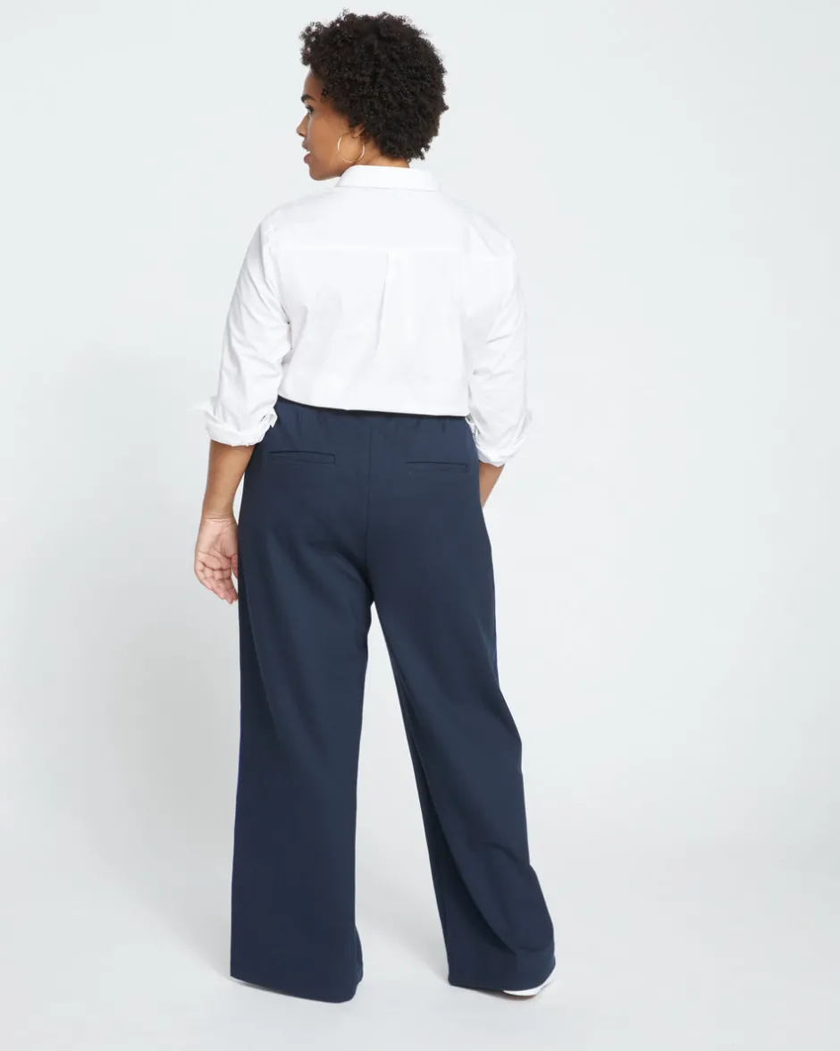 Universal Standard Stephanie Wide Leg Stripe Ponte Pants 30 Inch