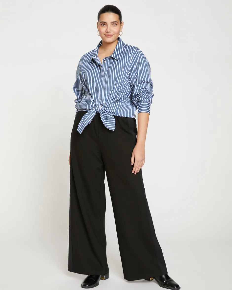 Universal Standard Stephanie Wide Leg Stripe Ponte Pants 33 Inch