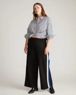 Universal Standard Stephanie Wide Leg Stripe Ponte Pants 30 Inch