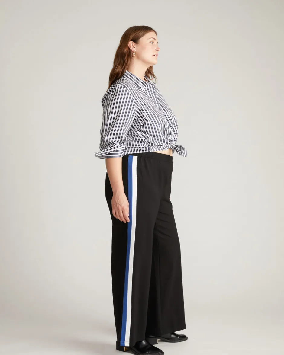 Universal Standard Stephanie Wide Leg Stripe Ponte Pants 30 Inch