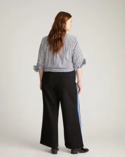 Universal Standard Stephanie Wide Leg Stripe Ponte Pants 30 Inch
