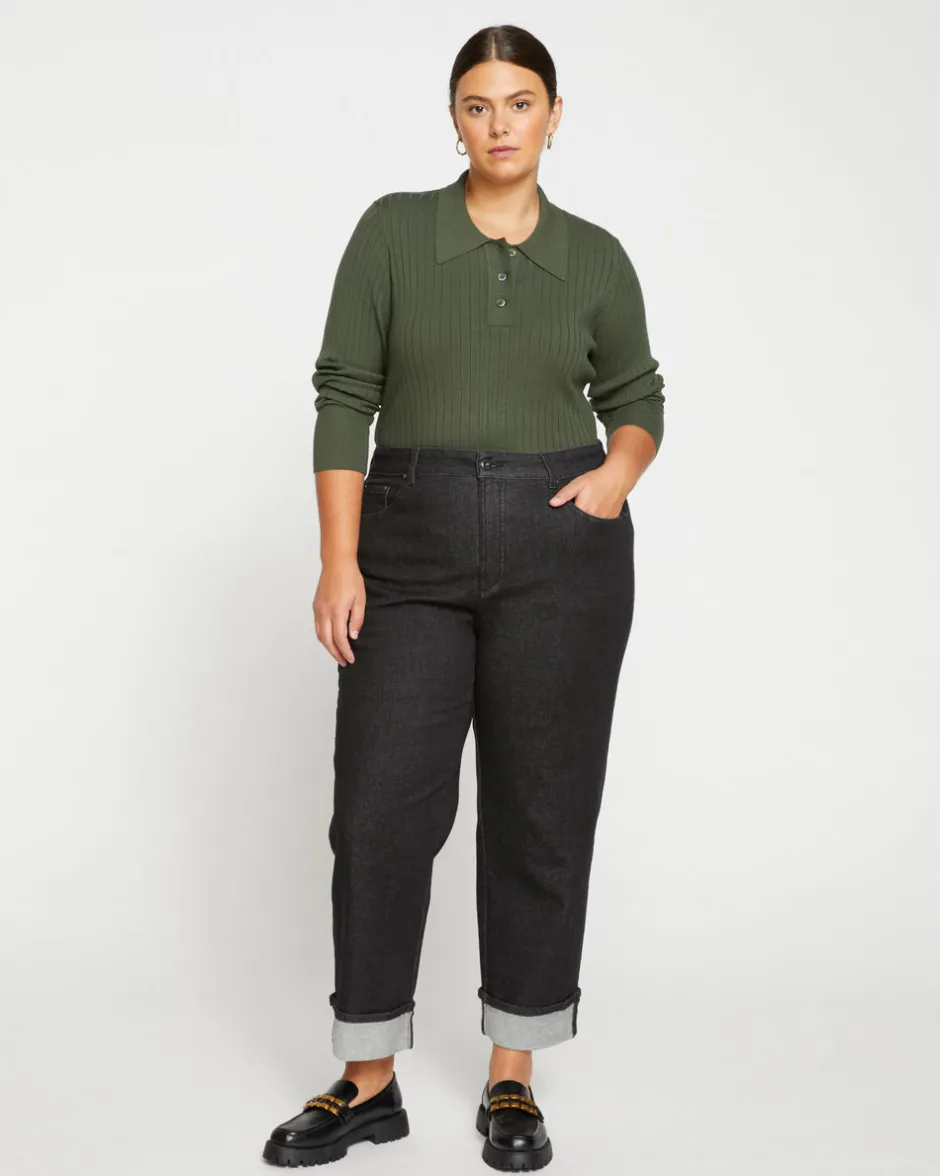 Universal Standard Stevie High Rise Cuffed Straight Leg Jeans