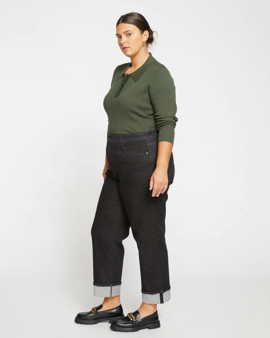 Universal Standard Stevie High Rise Cuffed Straight Leg Jeans