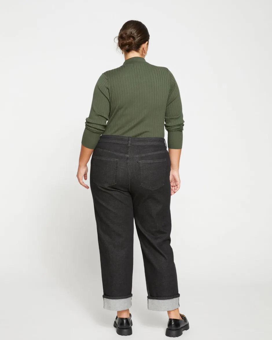Universal Standard Stevie High Rise Cuffed Straight Leg Jeans