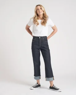 Universal Standard Stevie High Rise Cuffed Straight Leg Jeans