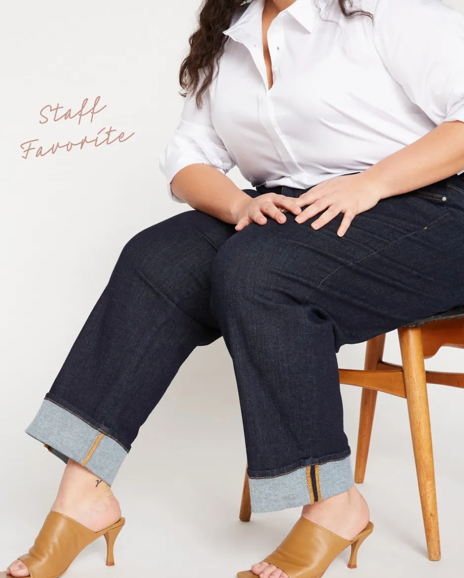 Universal Standard Stevie High Rise Cuffed Straight Leg Jeans