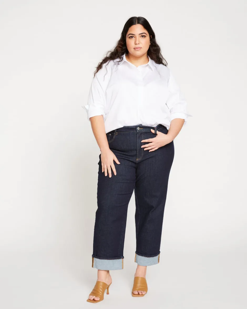 Universal Standard Stevie High Rise Cuffed Straight Leg Jeans
